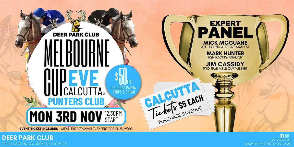 2025 Melbourne Cup Eve Calcutta & Punters Club