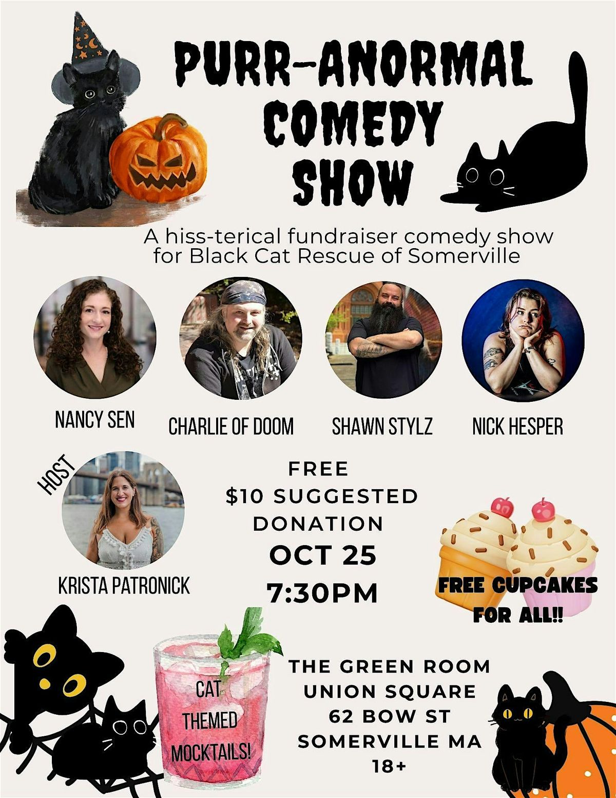 Purranormal Comedy Show for Black Cat Rescue of Somerville