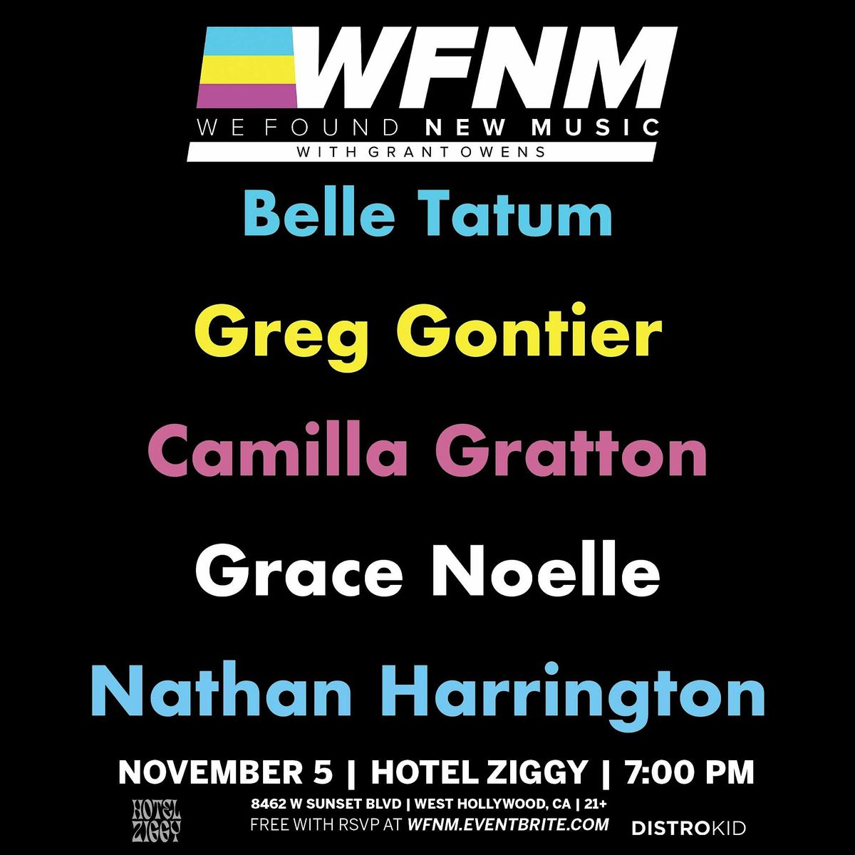 Belle Tatum, Greg Gontier, Camilla Gratton, Grace Noelle, Nathan Harrington