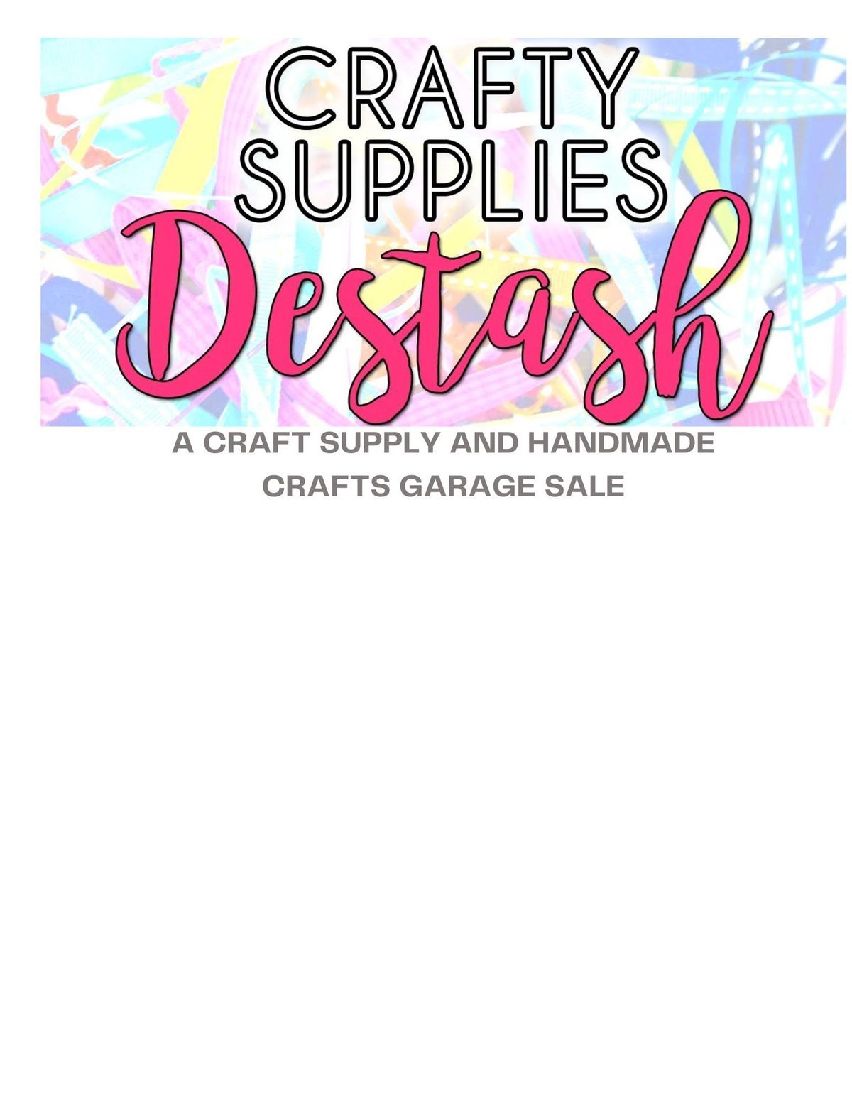 Craft Supply and Handmade Craft Garage Sale