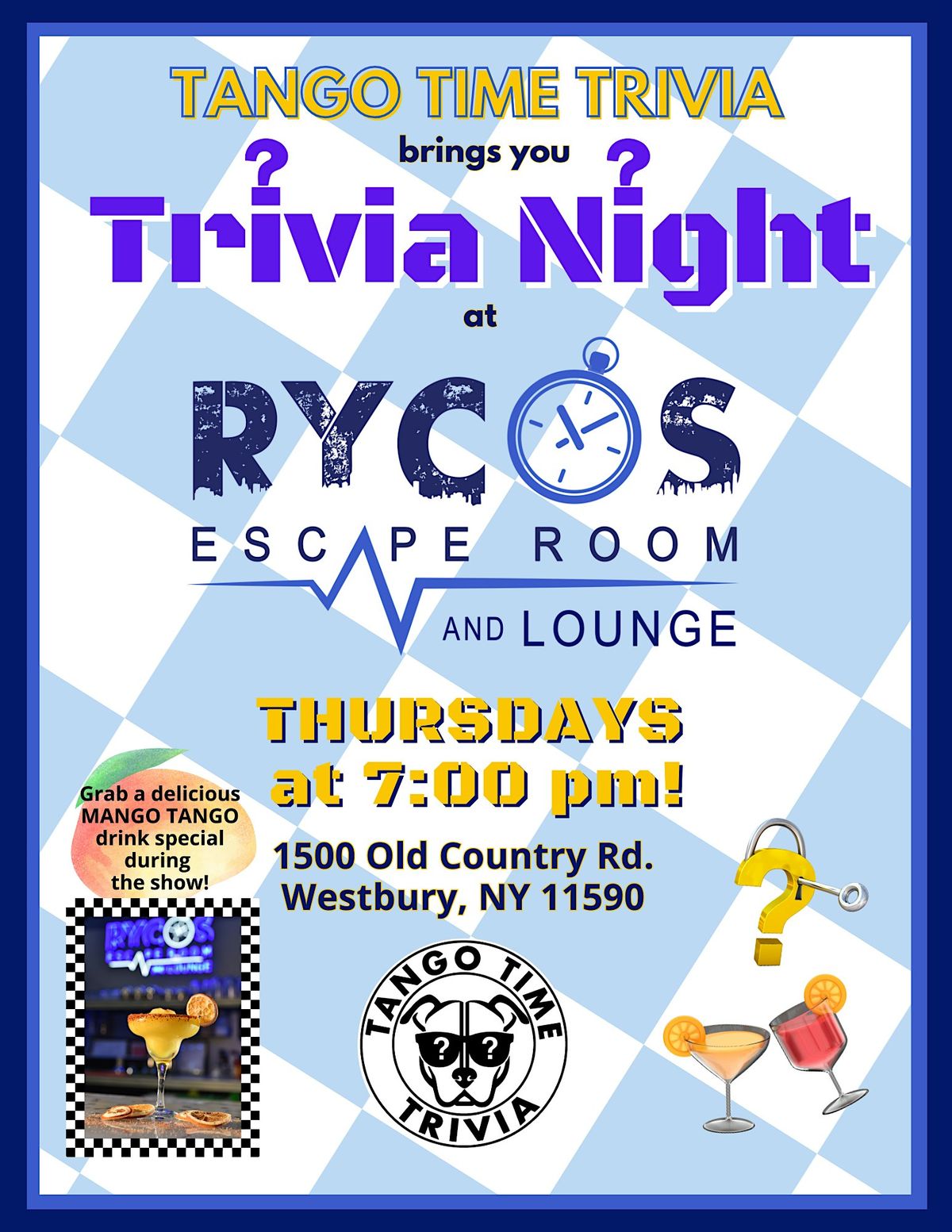 FREE Thursday Trivia Show! At RYCO'S Escape Room & Lounge!