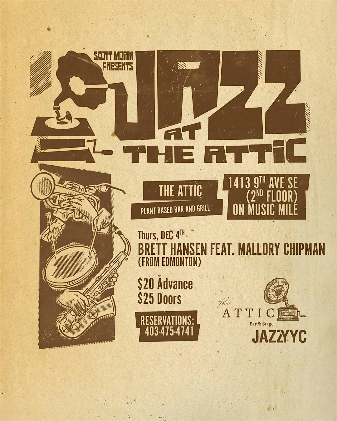 Jazz at The Attic: BRETT HANSEN ft. MALLORY CHIPMAN