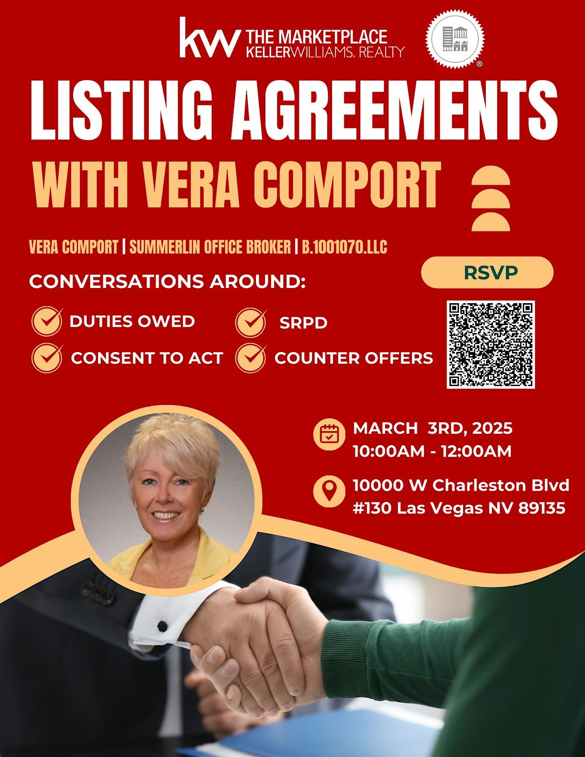 LISTING AGREEMENTS with VERA COMPORT