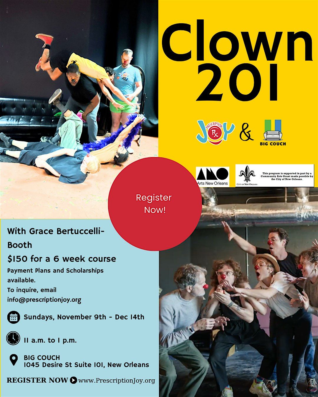 Clown 201 with Grace Bertuccelli-Booth, 11\/9 \/25 - 12\/14\/25