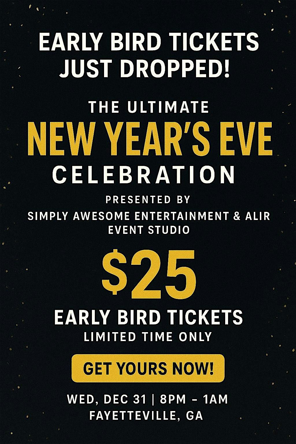 START PLANNING YOUR NYE PARTY NOW WITH US..