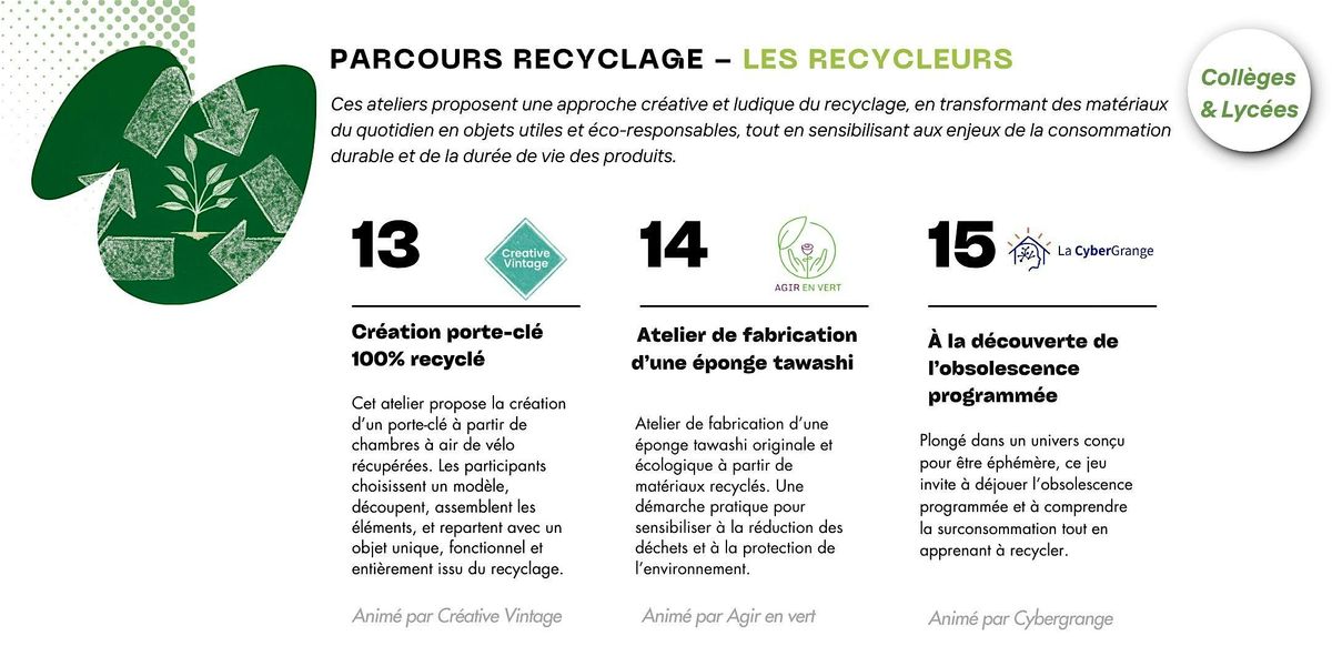 Parcours  Les Recycleurs - Coll\u00e8ges\/Lyc\u00e9es - 8h30 - 10h
