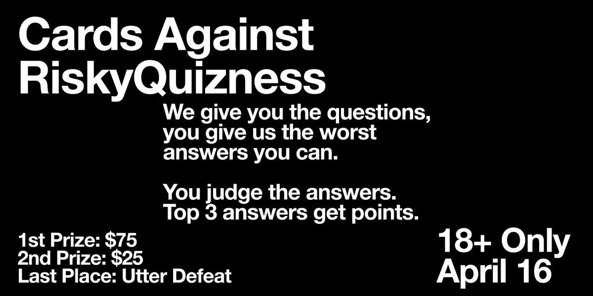 Cards Against Risky Quizness at the Brit Almaden! FREE to Play!