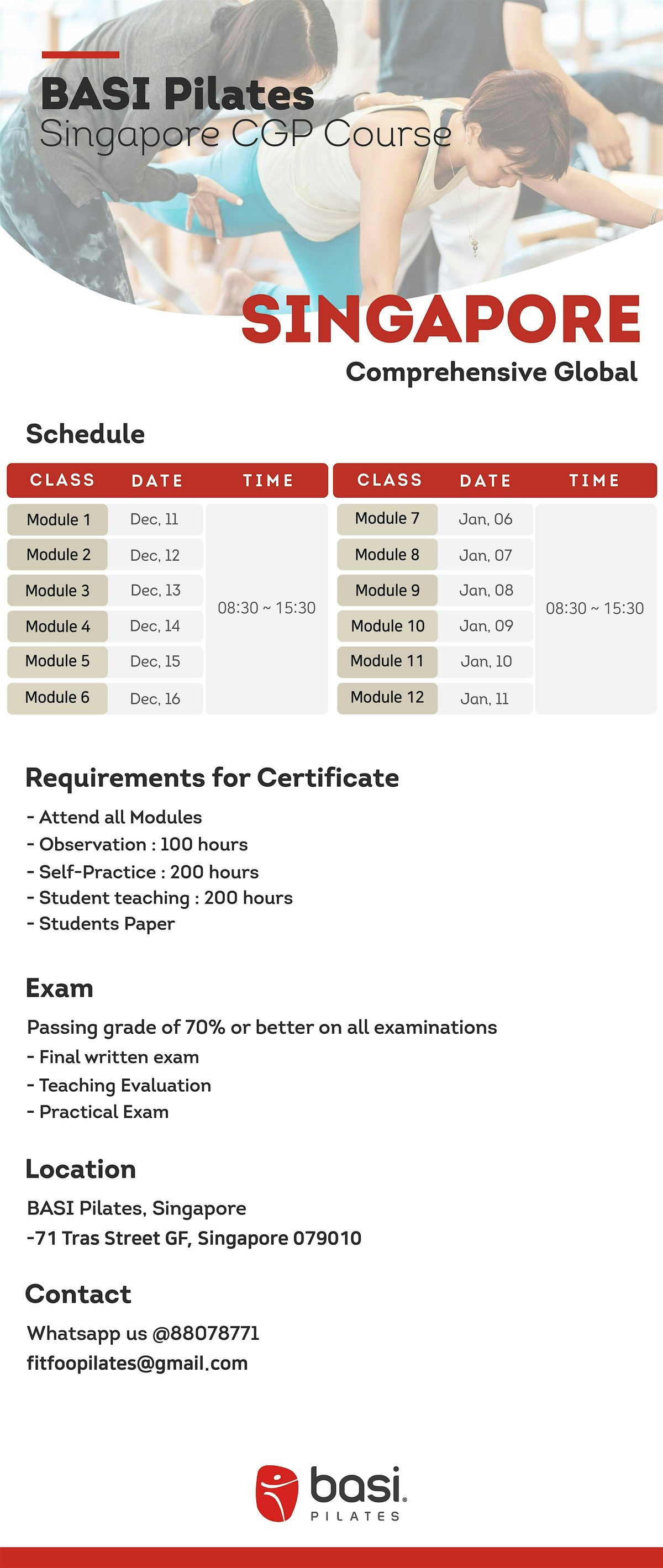 BASI Pilates Teacher Training Course Briefing  on 13 Dec 2025