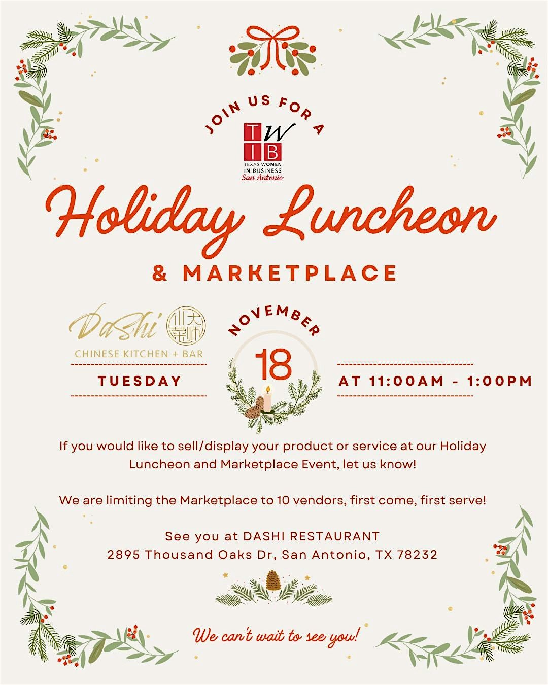 Texas Women In Business November Market Day Luncheon at Dashi