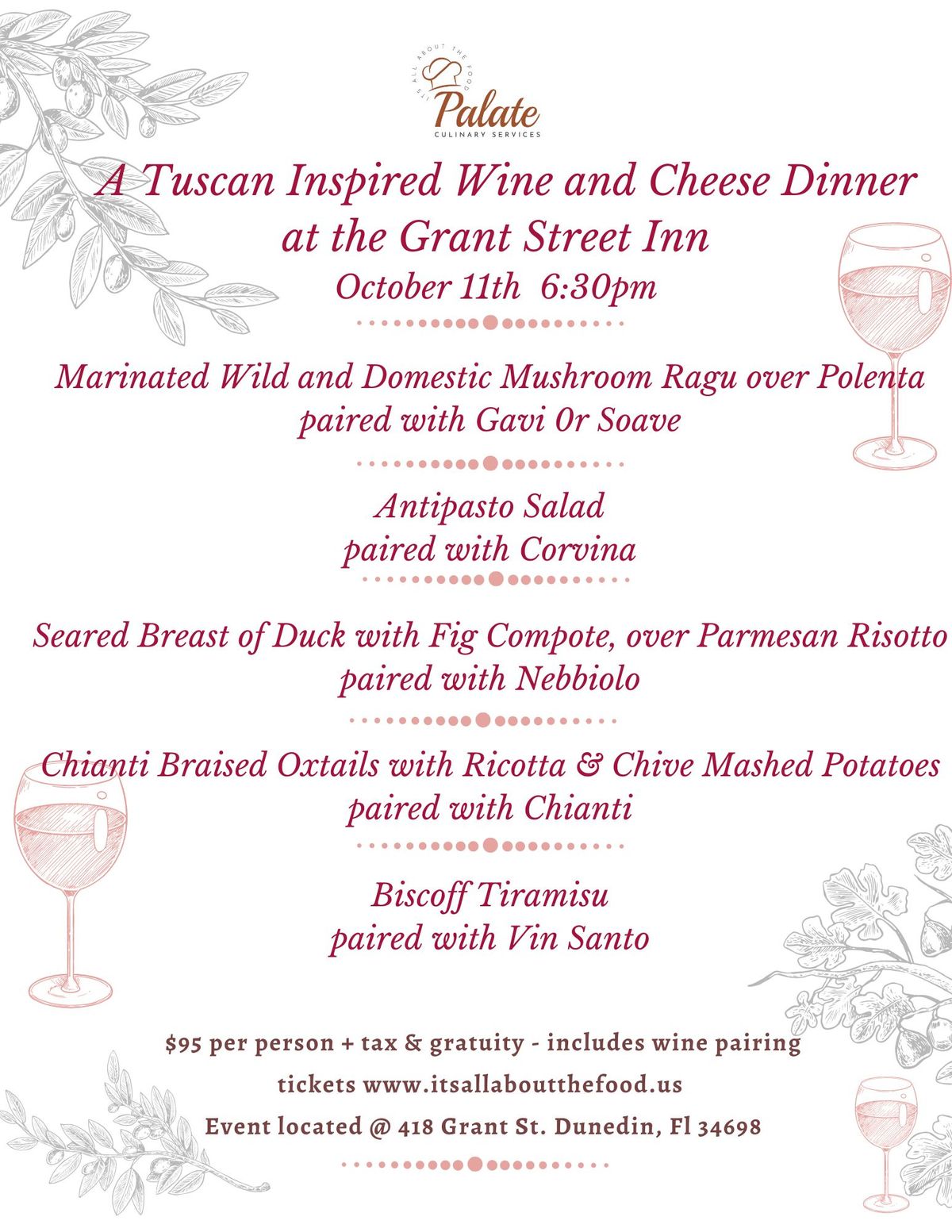 NEW VENUE! Gourmet Wine & Cheese Pairing Dinner 