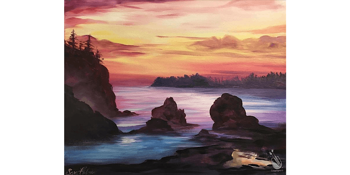 Sunset Misty Coast - Paint and Sip in Denver | Classpop!\u2122
