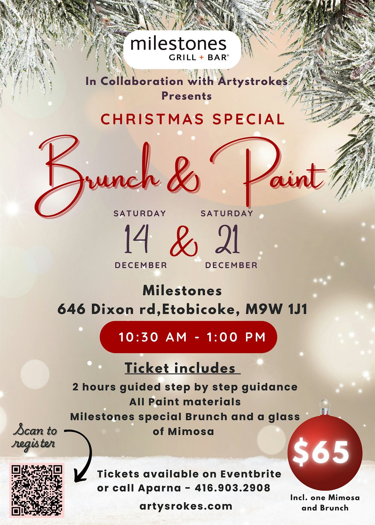 Christmas Brunch & Paint - Etobicoke