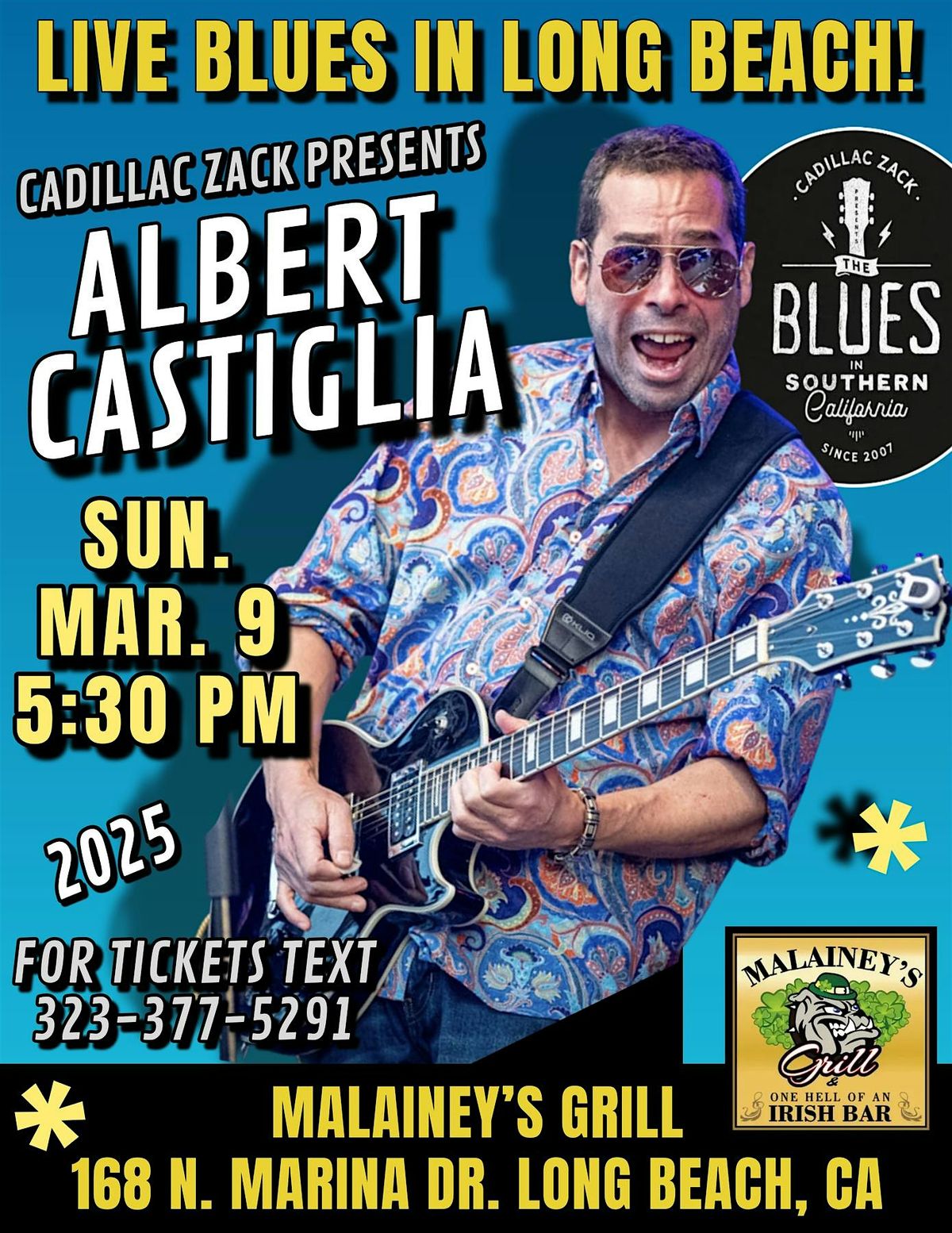 ALBERT CASTIGLIA - Blues-Rock Great - in LONG BEACH!