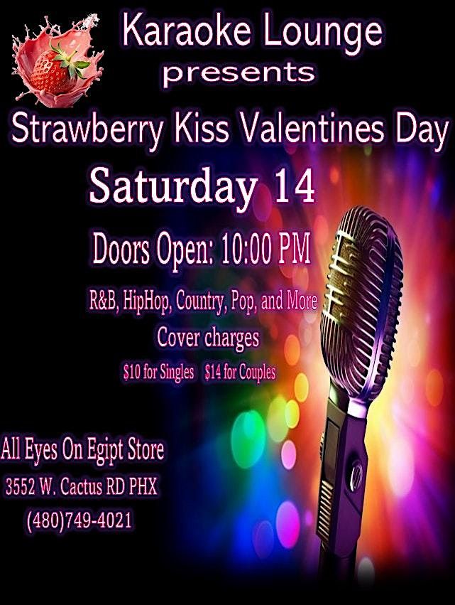 karaoke Lounge Strawberry Kiss Valentines