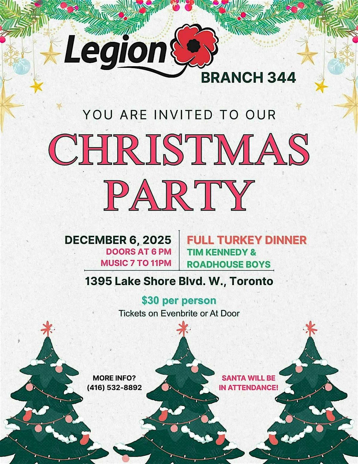 Christmas Party 2025 at Royal Canadian Legion Branch 344