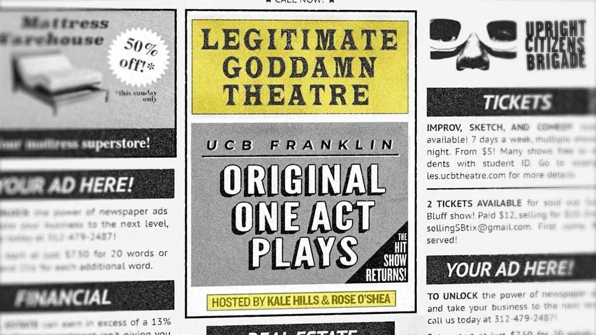 Legitimate Goddamn Theatre, Live and LIVESTREAMED!