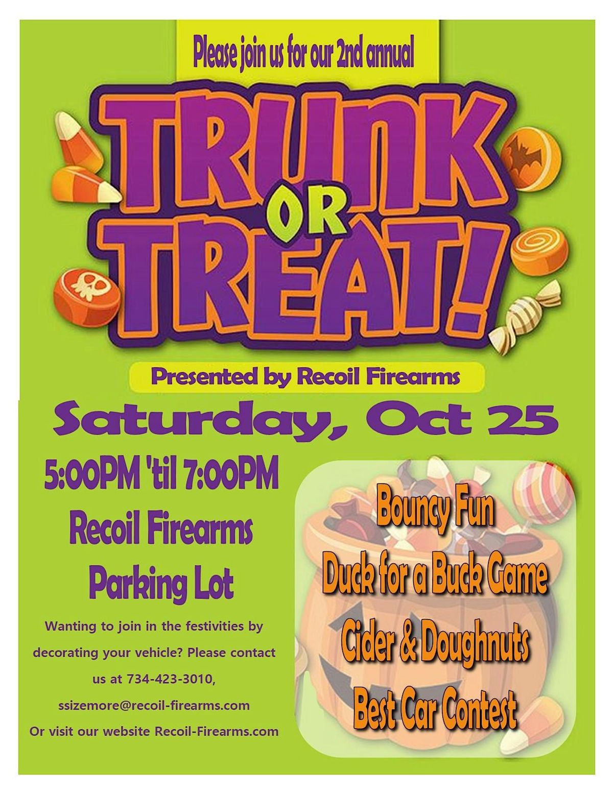 Recoil Firearms 2025 2nd Annual Trunk or Treat!