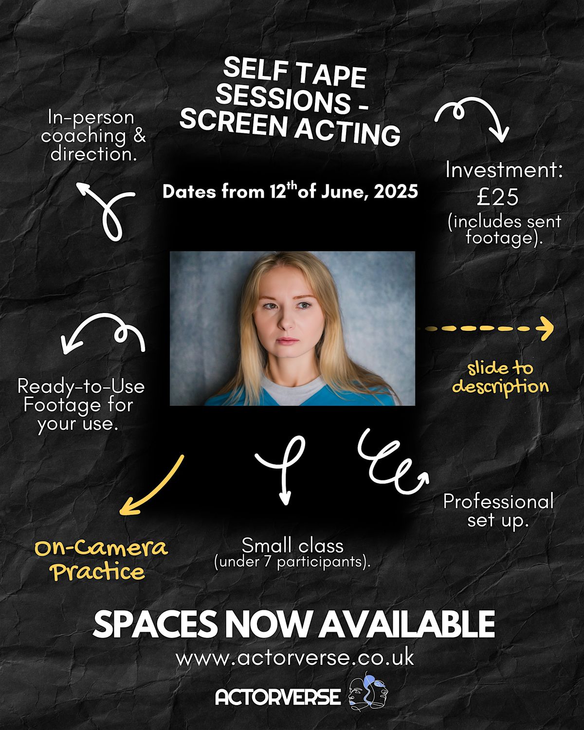 In-Person Self-Tape Practice for Screen Acting