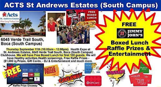 ACTS  St Andrews Boca Raton Healthy Expo (FREE Lunch, Health, Raffle & more
