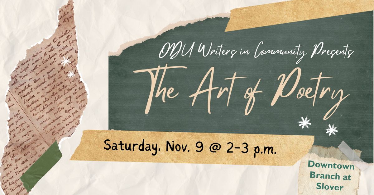 ODU's Writers in Community Presents: The Art of Poetry