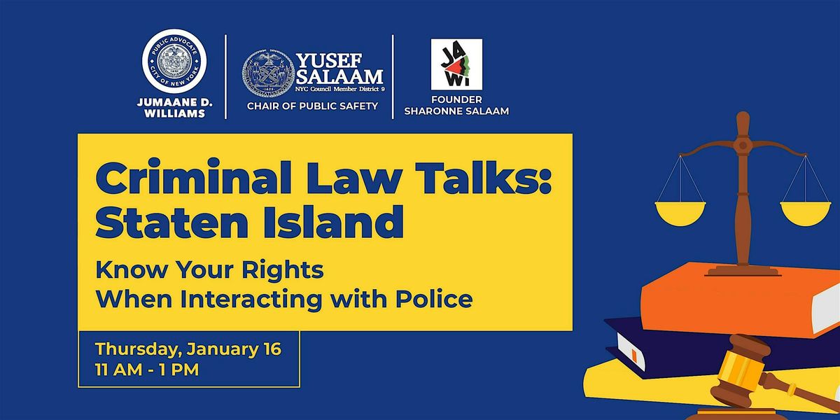 Criminal Law Talks: Staten Island