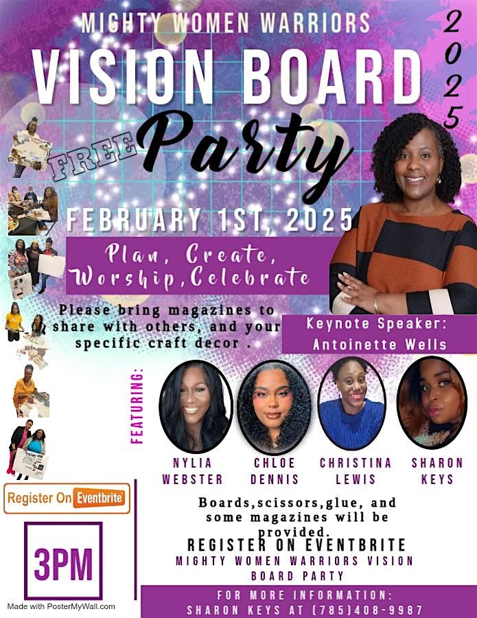 Mighty Women Warriors Vision Board Party 2025