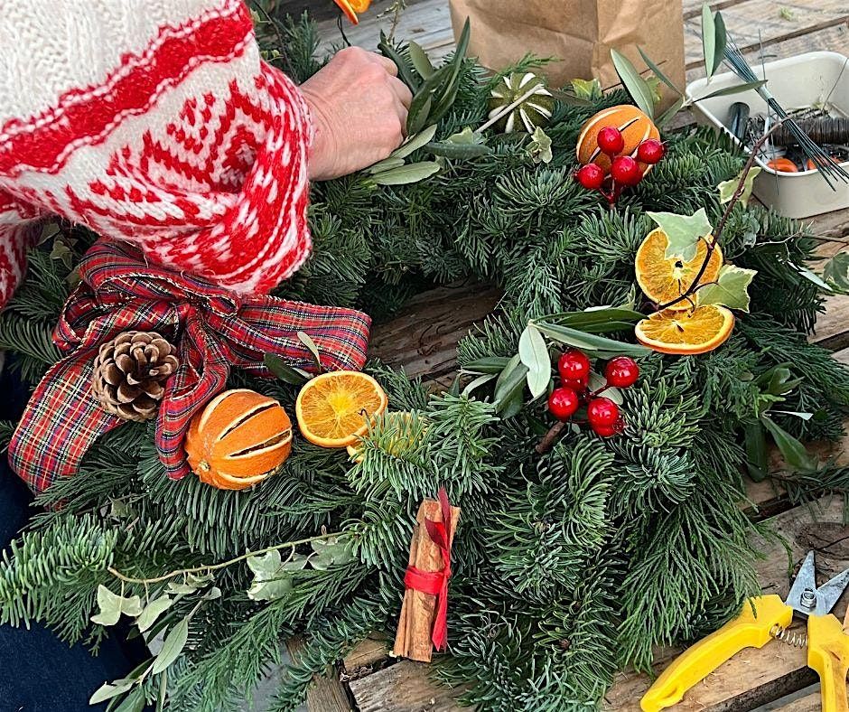 Luxury Christmas Wreath Workshop at Crook Hall Gardens, Durham