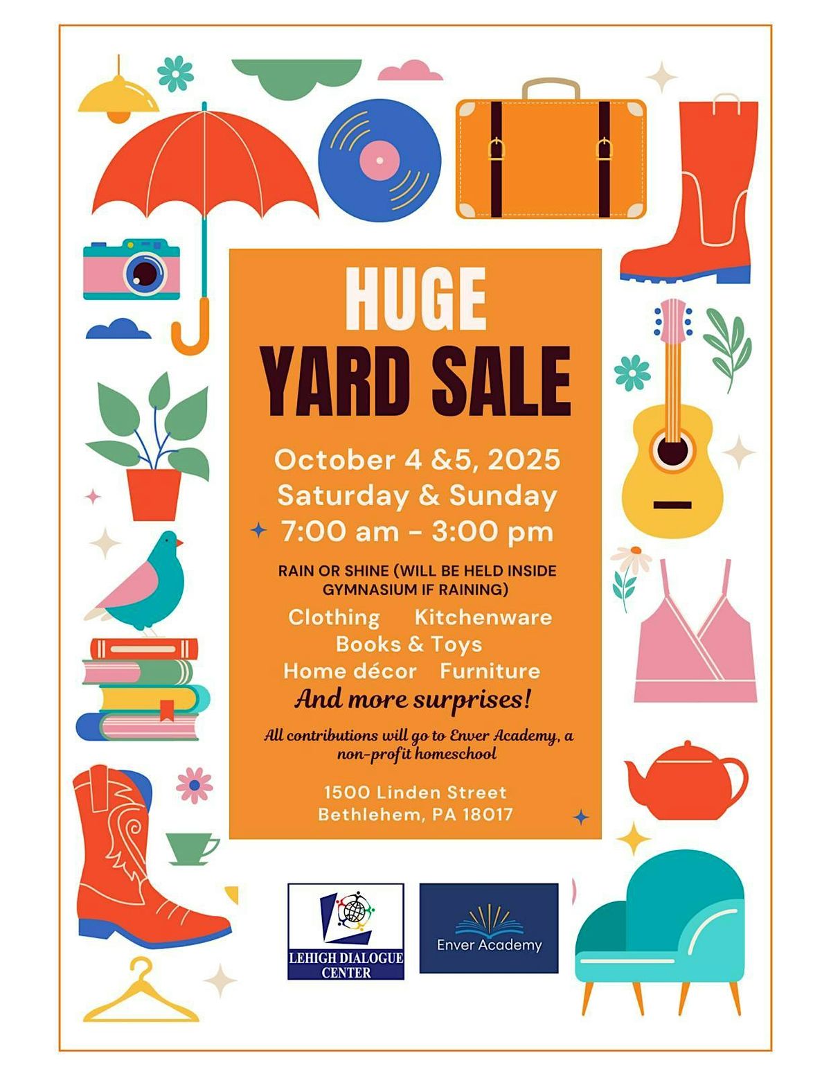 Community Yard Sale Fundraiser \u2013 Enver Academy