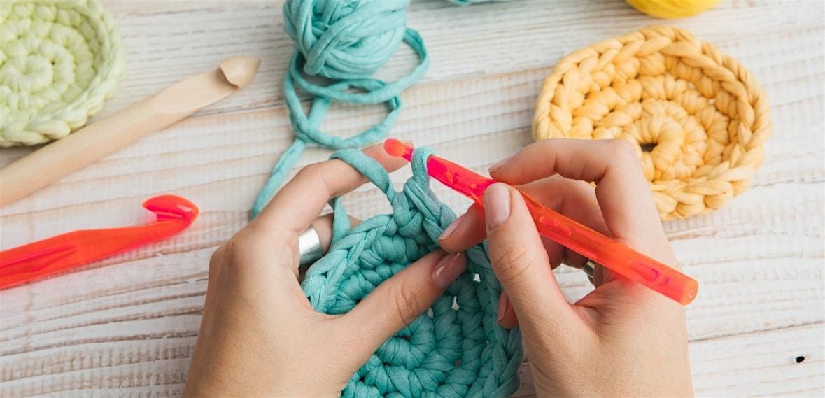 Beginners Crochet Workshop with Rebecca (Make a Jar Cozy\/Pouch)