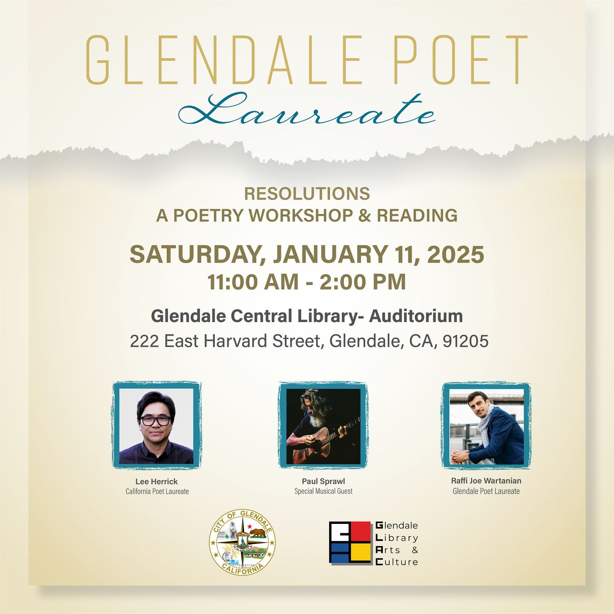 Glendale Poet Laureate Poetry Workshop Reading