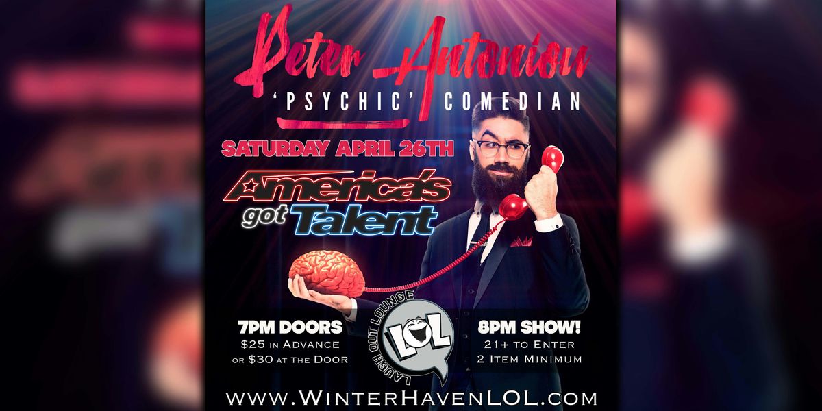 Peter Antoniou from America's Got Talent! (Saturday 8pm)