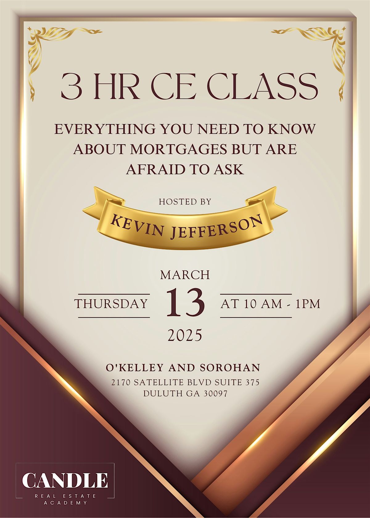 3-Hour CE Class: Everything You Need to Know About Mortgages But Are Afraid