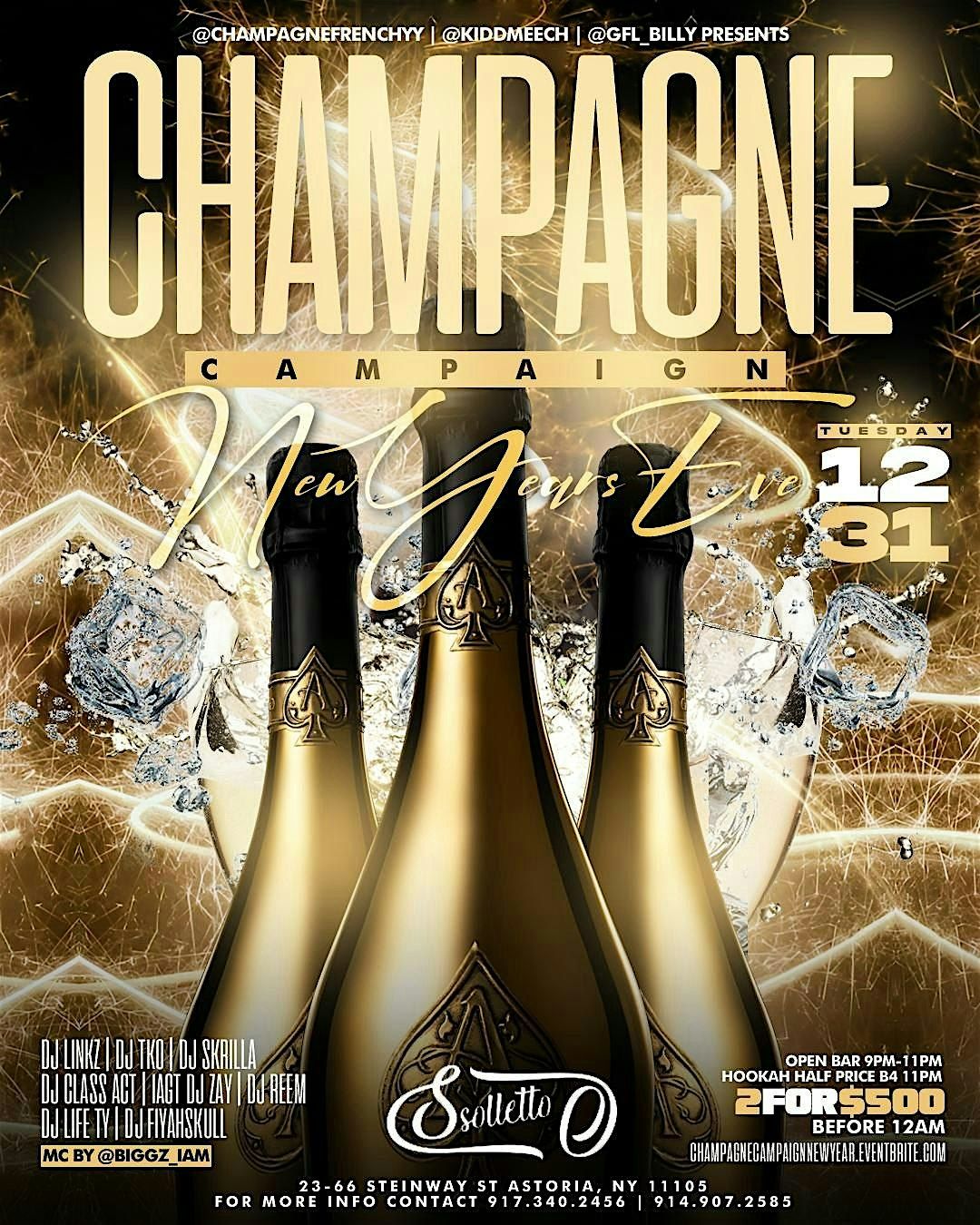 CHAMPAGNE CAMPAIGN: NEW YEARS EVE PARTY