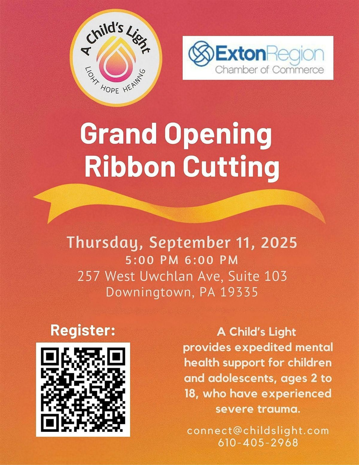 Grand Opening Ribbon Cutting \u2013 A Child\u2019s Light