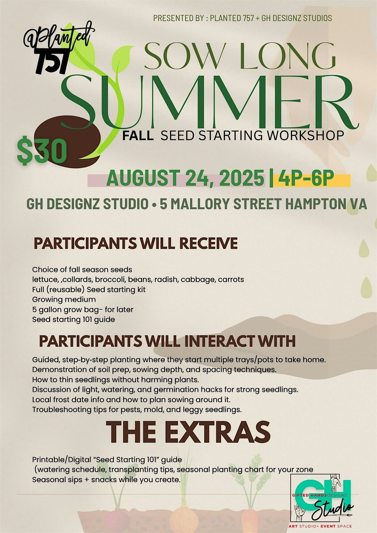 Sow Long Summer- Fall Seed Starting Workshop