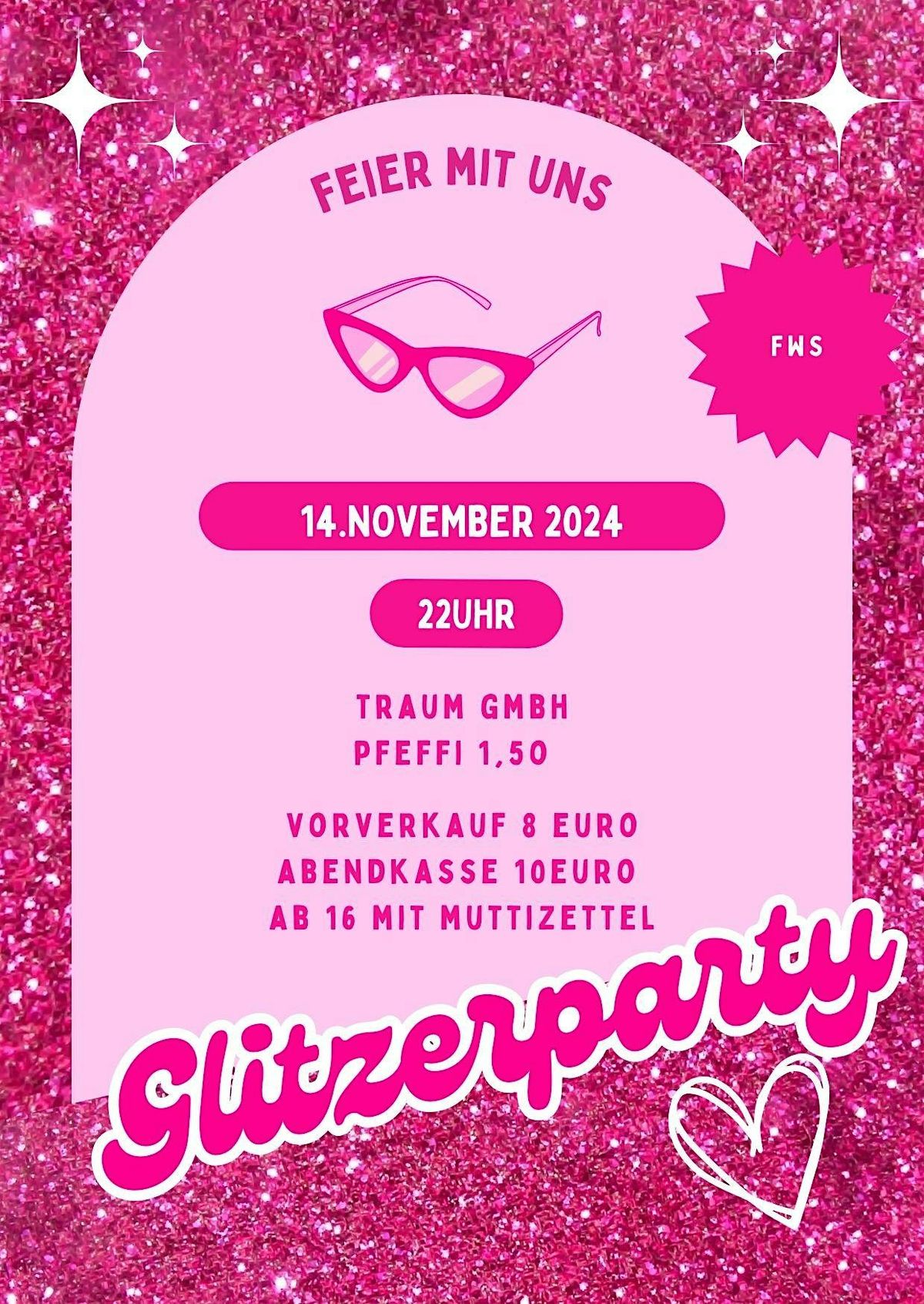 Abi Party unter dem Motto Glitzer und Glamour