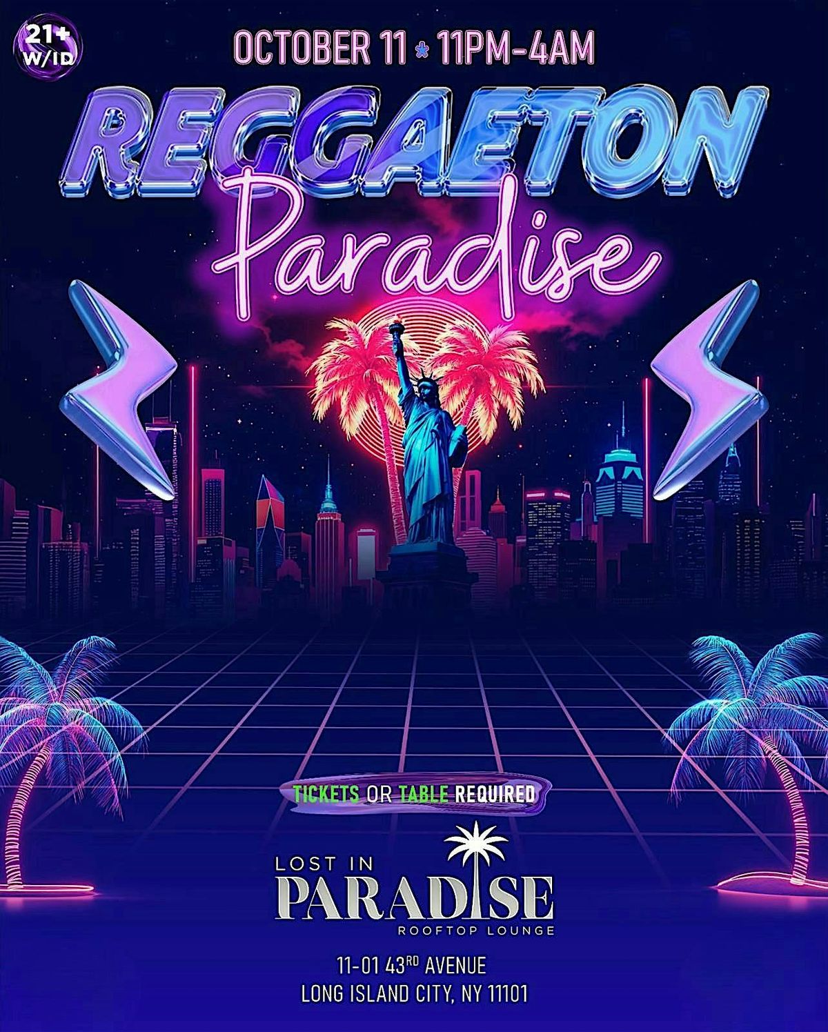 Reggaeton Paradise Rooftop Party \u2013 Lost in Paradise, Queens NY - Oct 11th