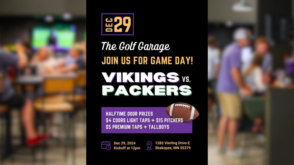 Vikings vs. Packers Watch Party at The Golf Garage