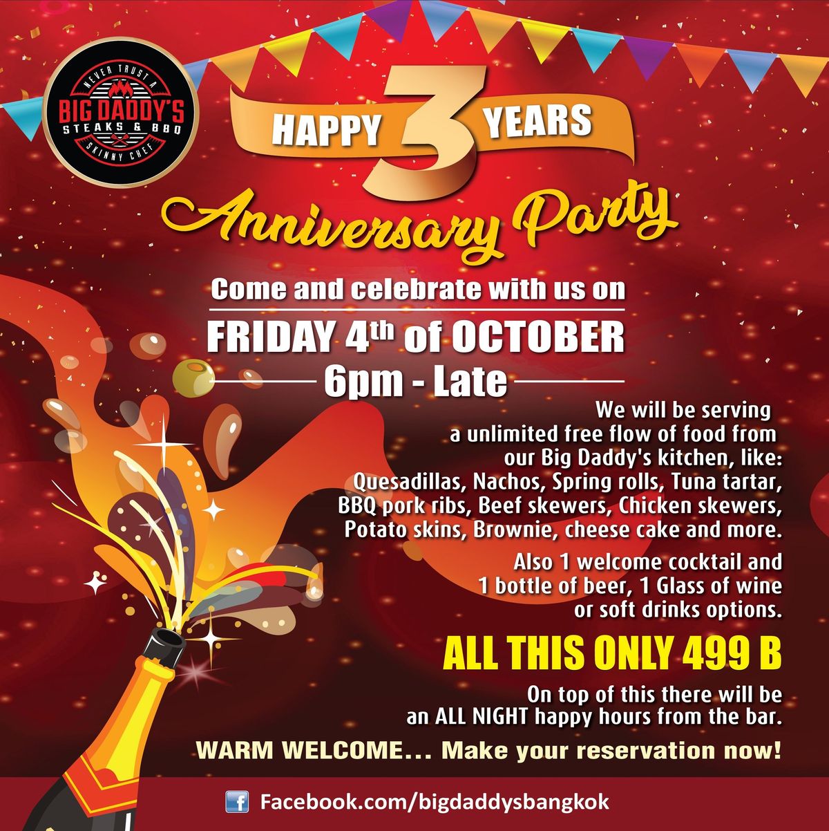 Big Daddy\u2019s 3 year anniversary party