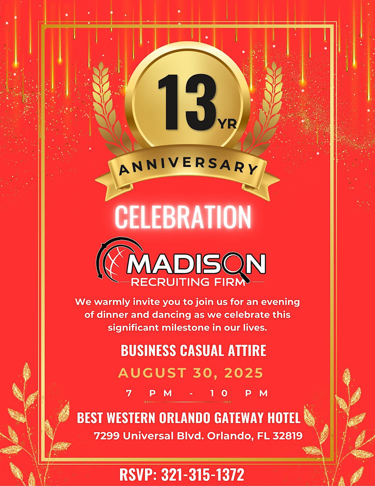 Madison Recruiting Firm's 13 yr Company Anniversary