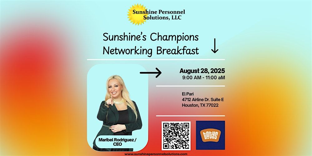 Sunshine\u2019s Champion\u2019s Networking Breakfast