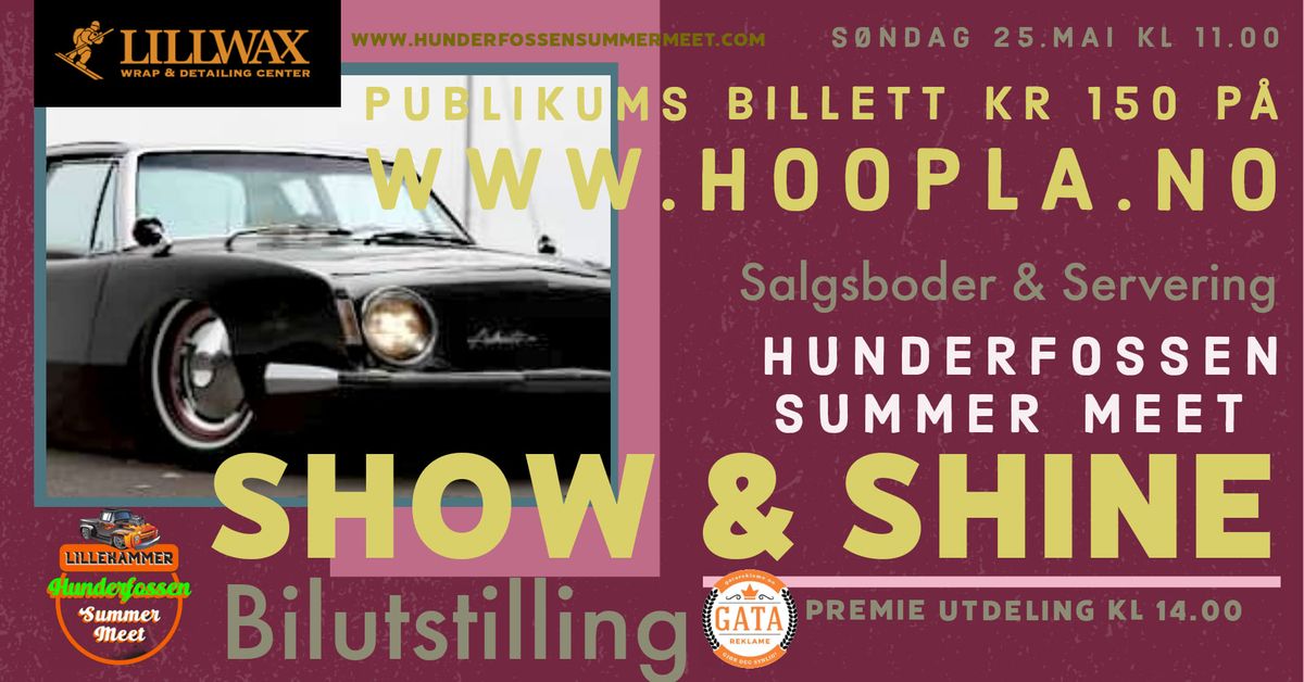 Show & Shine Bilutstilling Hunderfossen Summer Meet Lillehammer 