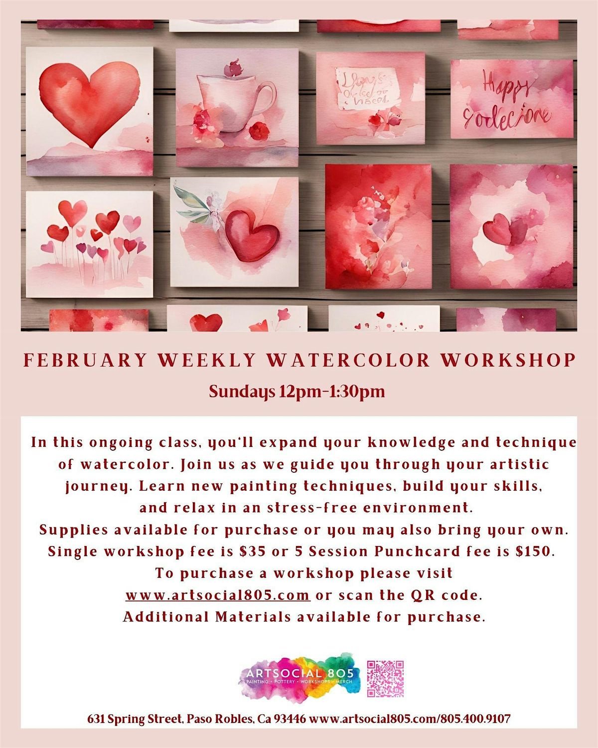 Weekly Watercolor Workshop at ArtSocial 805