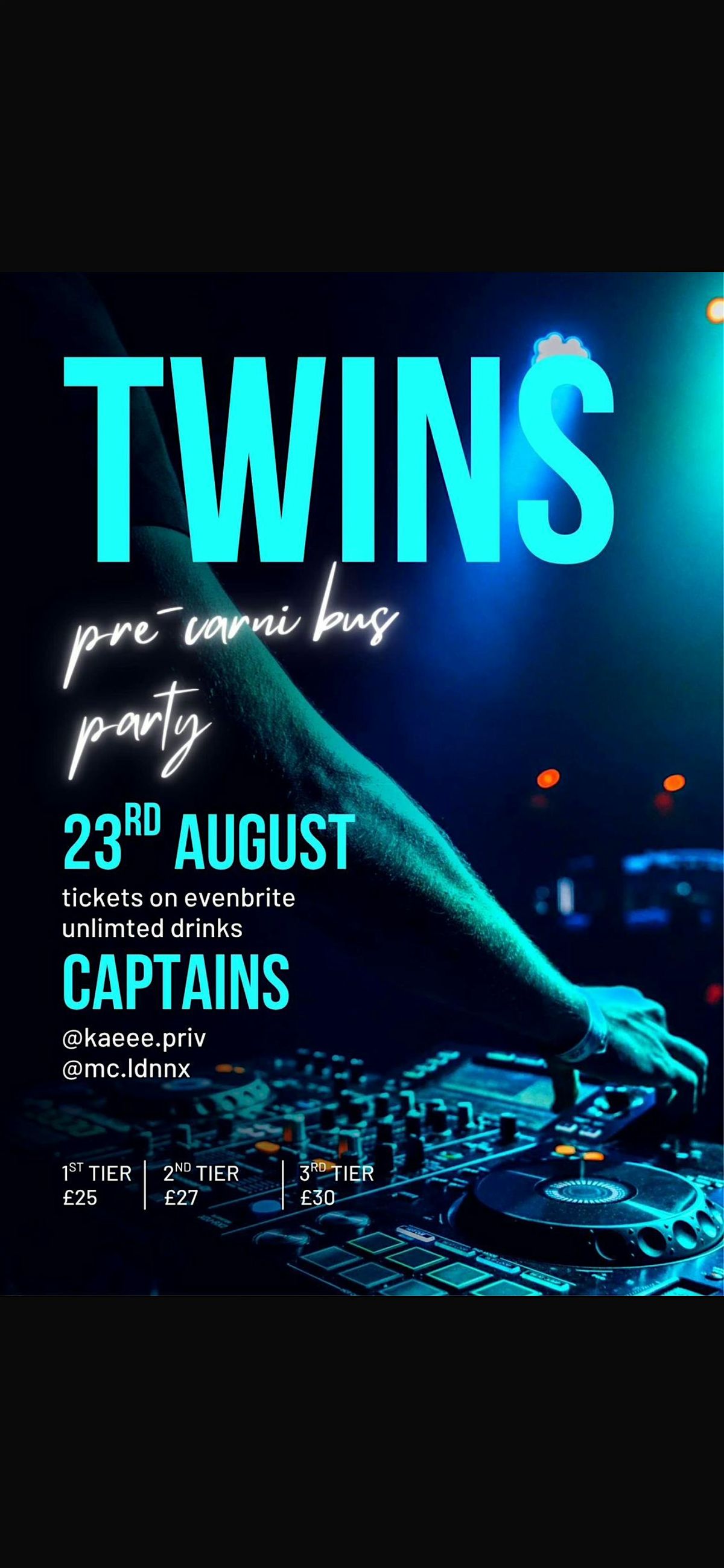 TWINS pre Carni BUS PARTY