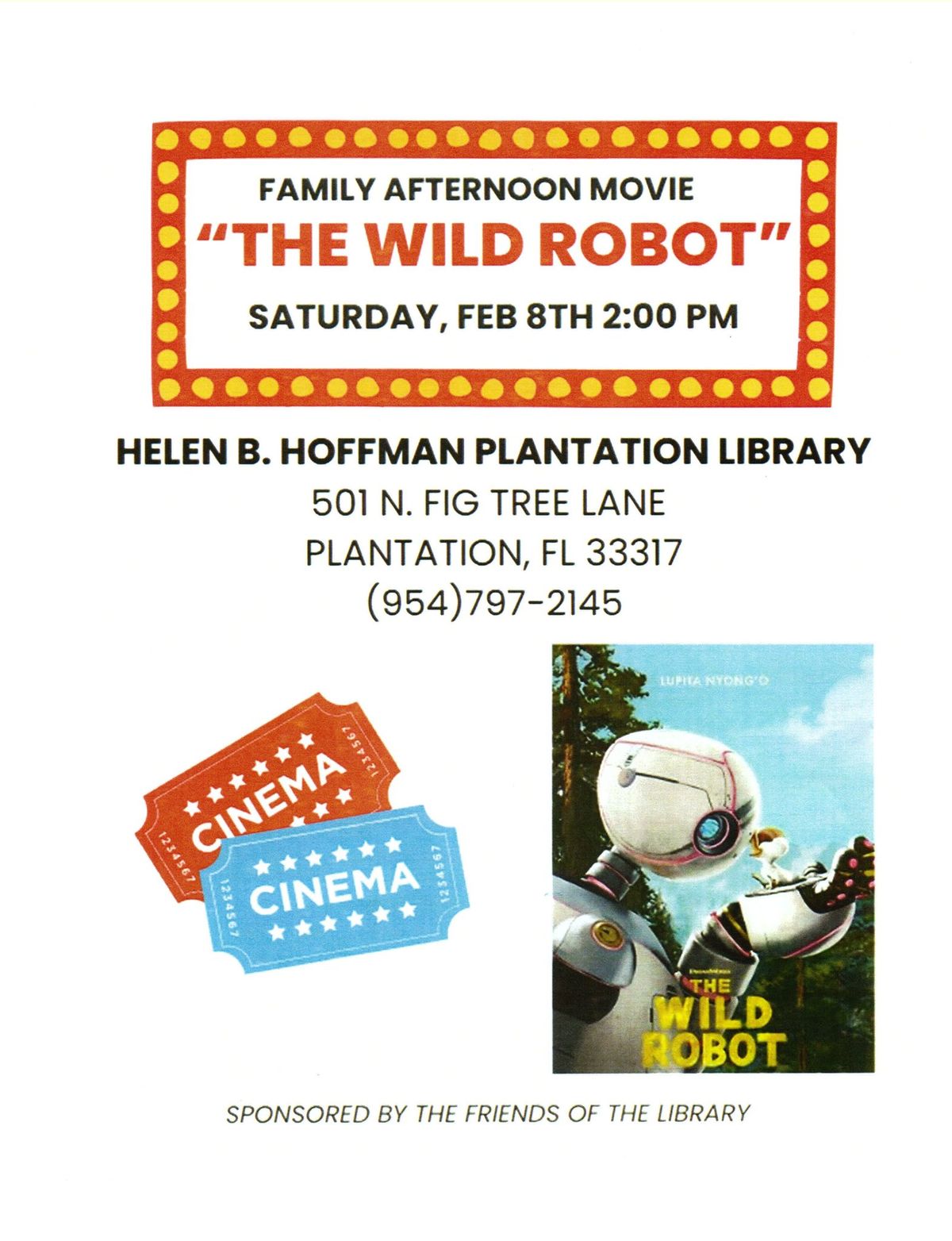 Family Afternoon Movie "The Wild Robot"