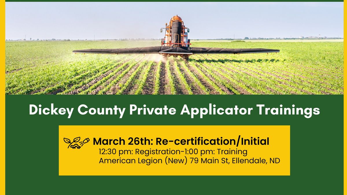 Pesticide Applicator Training-Re-certification & Initial