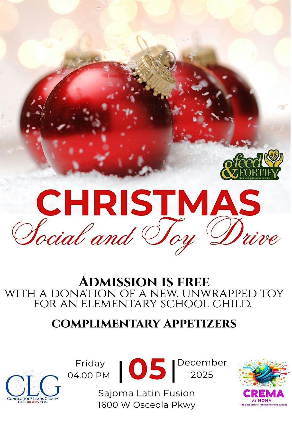Christmas Social and TOY DRIVE - FREE EVENT