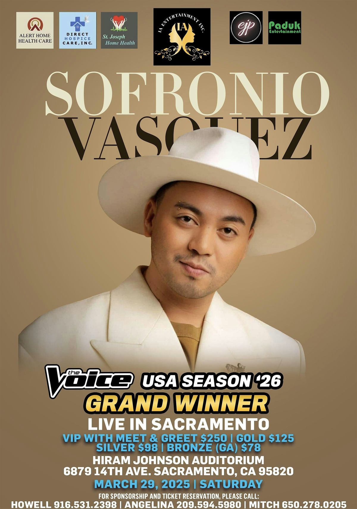 SOFRONIO VASQUEZ LIVE IN SACRAMENTO