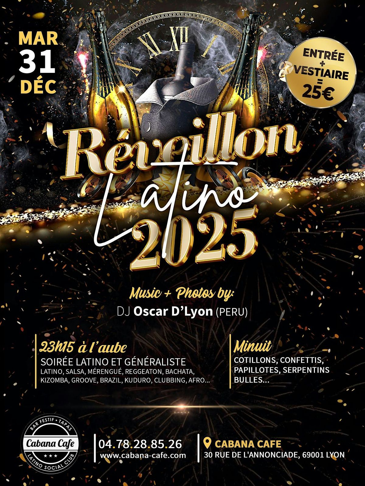 R\u00e9veillon Latino \u2013 Soir\u00e9e latino et g\u00e9n\u00e9raliste