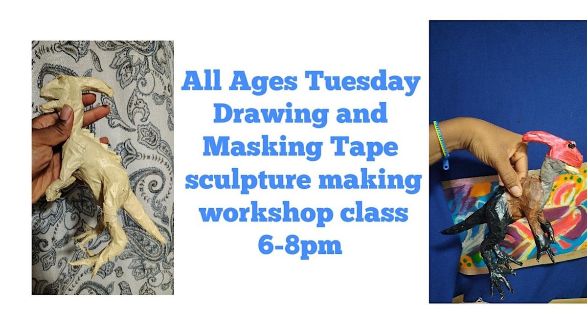 August 26th Masking Tape Clothed Figure Sculpting Class Tuesday